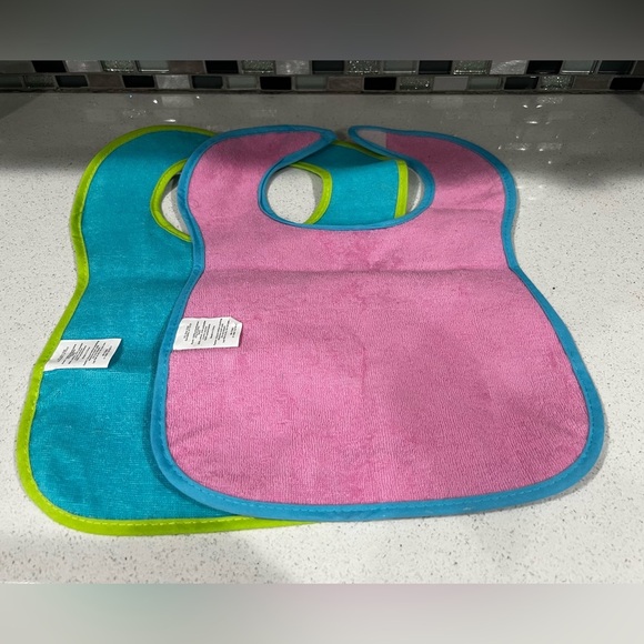 Babies  BIBS SET OF 2-pink & blue - Picture 3 of 10